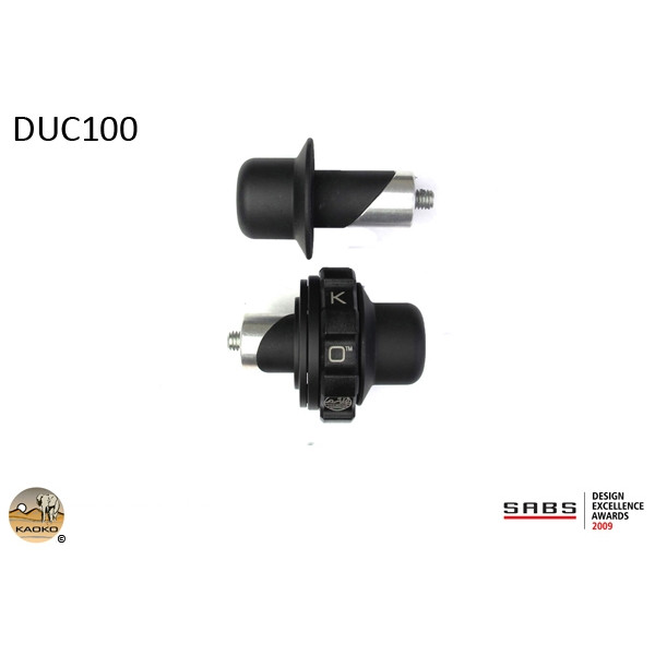 Kaoko Kaoko Throttle Stabilizer for Ducati 748/848/916/996/998/999/1098/1198, Streetfighter/S , Multistrada 1200/S '10-, Monster 1100 ABS '10-, SCRAMBLER; Monster 696 '13- & Desert Sled '18-. Including matching LHS BE in black finish. For Models with 16,8m